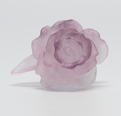 A Daum Pate de Verre Rose Frosted