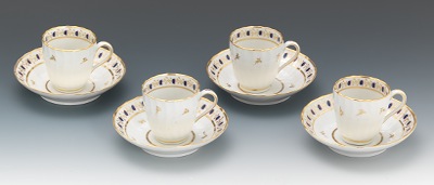 Four British Coffee Cups and Saucers