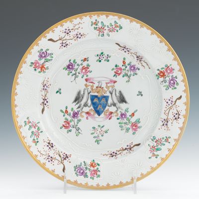 An Armorial Plate Hand decorated export