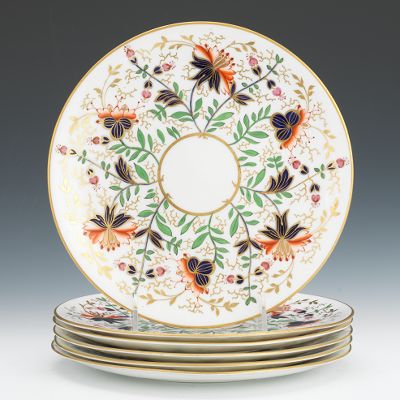 Six Worcester Luncheon Plates Decorated 133d80