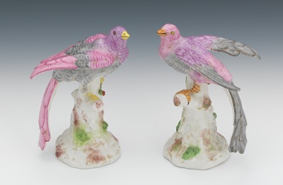 A Pair of Porcelain de Paris Bird Figurines