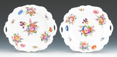 Two Double Handled Porcelain Plates 133d85
