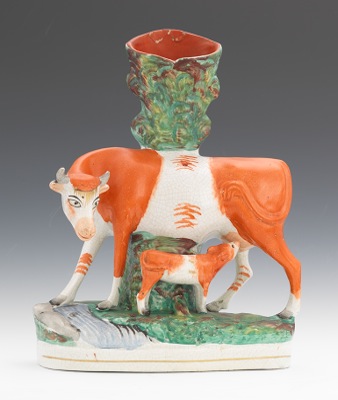 A Large Cow and Calf Spill Vase