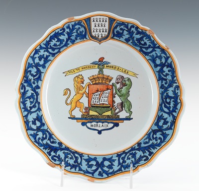 A Quimper Faience Armorial Plate 133dc5