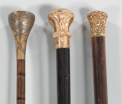 Two Antique Walking Sticks and 133e19
