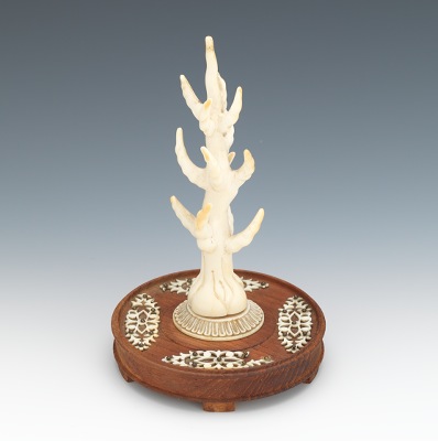 A Carved Ivory Stylized Ring Tree 133e39