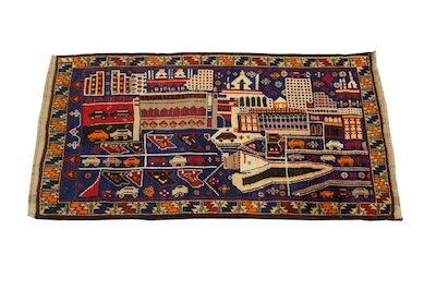 A Pictorial Balouch Rug Depicting 133e4b