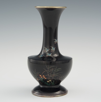A Cloisonne Wasted Vase With Sparrows 133f0f