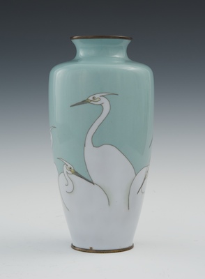 A Cloisonne Crane Vase Meiji Period
