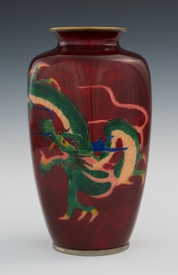 A Tomei Shippo Dragon Vase 20th 133f43