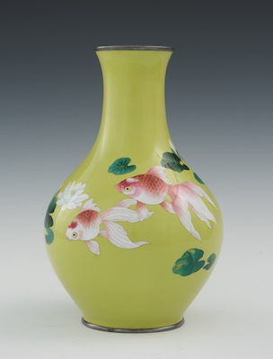 A Cloisonne Vase with Gold Fish