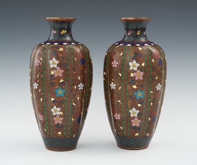 A Pair of Goldstone & Cloisonne