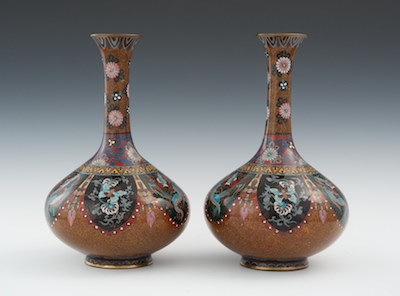 A Pair of Goldstone Cloisonne Vases 133f4b