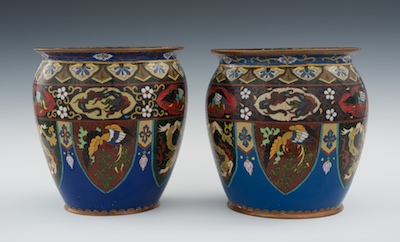 A Pair of Cloisonne Vases in the