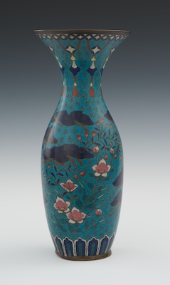 A Blue Pine Tree Cloisonne Vase