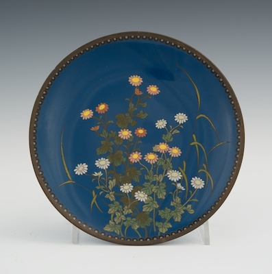 A Small Cloisonne Plate with Flowers 133f68