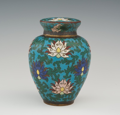 A Japanese Cloisonne Tea Caddy with