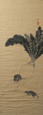 A Scroll Painting of Two Rats and