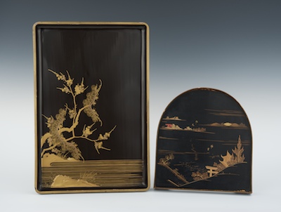 Two Japanese Lacquerware Trays Meiji