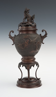 A Large Cast Metal Chinese Censer 133fa1