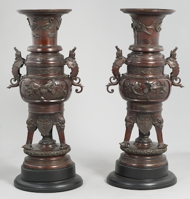A Pair of Large Cast Metal Chinese 133fa9