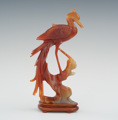 A Carved Red Agate Bird Chinese 133fba