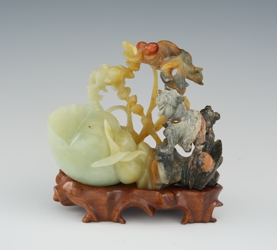 Agate Carving of Goldfish with 133fbb