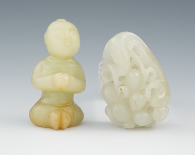 Two Carved Jade Ornaments Containing  133fb4