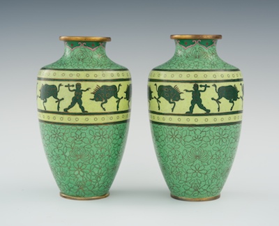 A Pair of Chinese Export Cloisonne