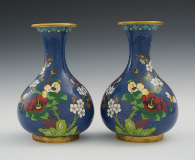 A Pair of Chinese Cloisonne Vases