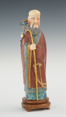 A Cloisonne Figure with Ivory Face