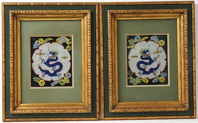 A Pair of Chinese Cloisonne Panels