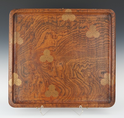 A Japanese Keyaki Wood Tray Dated 134004