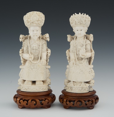 Carved Ivory Figurines of an Emperor 134010