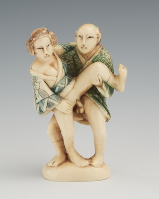 A Carved Ivory Erotic Carving Happy