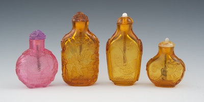 Four Peking Glass Bottles Chinese