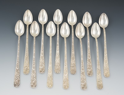 A Set of Twelve Sterling Silver