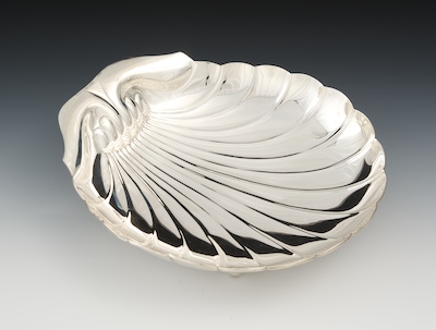 A Large Sterling Silver Shell Dish 134062