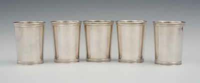 Five Sterling Silver Julip Cups In matching
