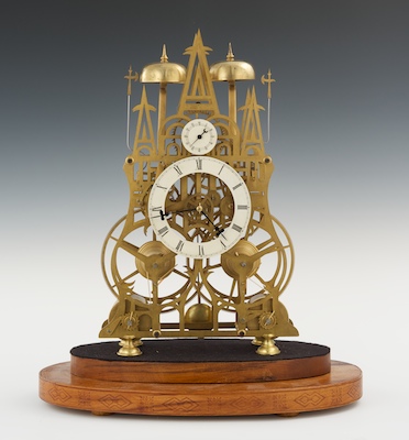 A Large Skeleton Clock 20th Century 13409a