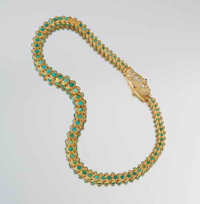 A Gold Turquoise and Diamond Serpent 1340a5