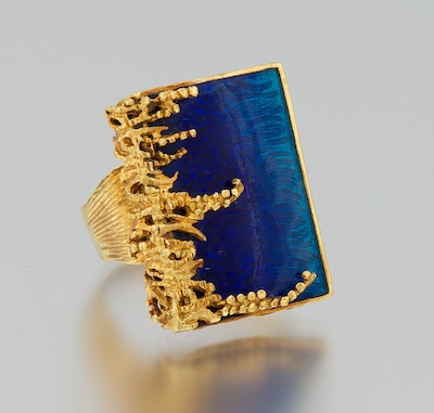 A Ladies 18k Gold and Enamel Ring 1340c6