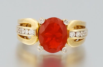 A Ladies Fire Opal and Diamond 1340ce