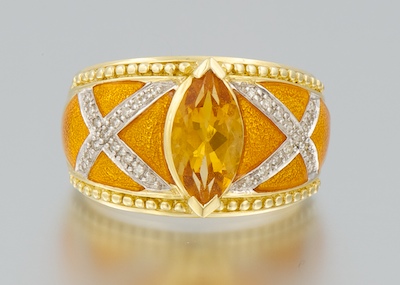 A Ladies Citrine Enamel and Diamond 1340cf