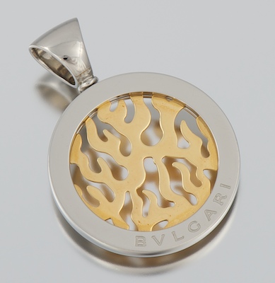 A Bulgari 18k Gold and Steel Pendant