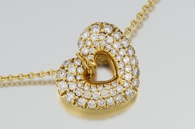 A Jose Hess Diamond Heart Pendant 1340fb