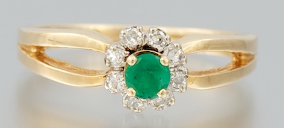 A Ladies' Emerald and Diamond Ring