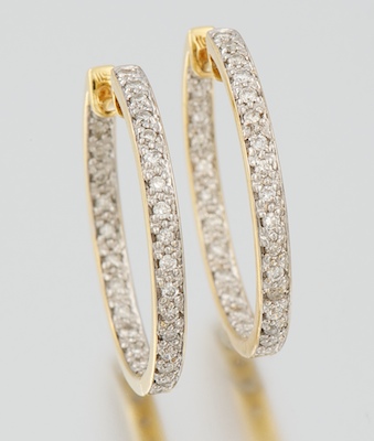A Pair of 18k Gold and Diamond 134144