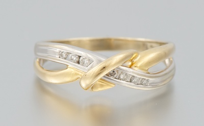 A Ladies' Two Tone Gold and Diamond