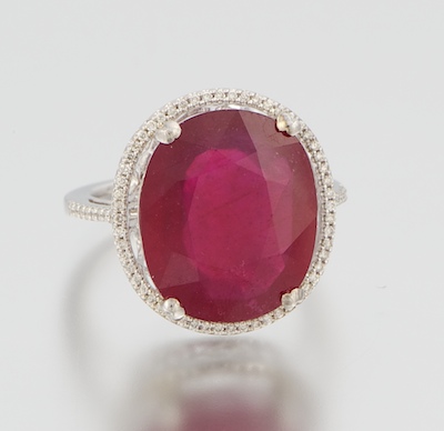 A Ladies' Ruby and Diamond Ring